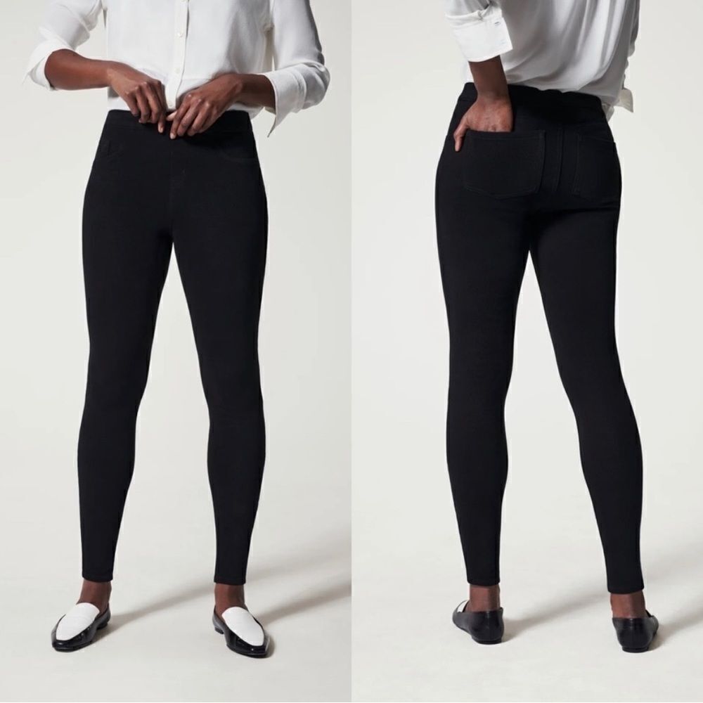 SPANX Jean-Ish Ankle Pocket Leggings in Black Size Small